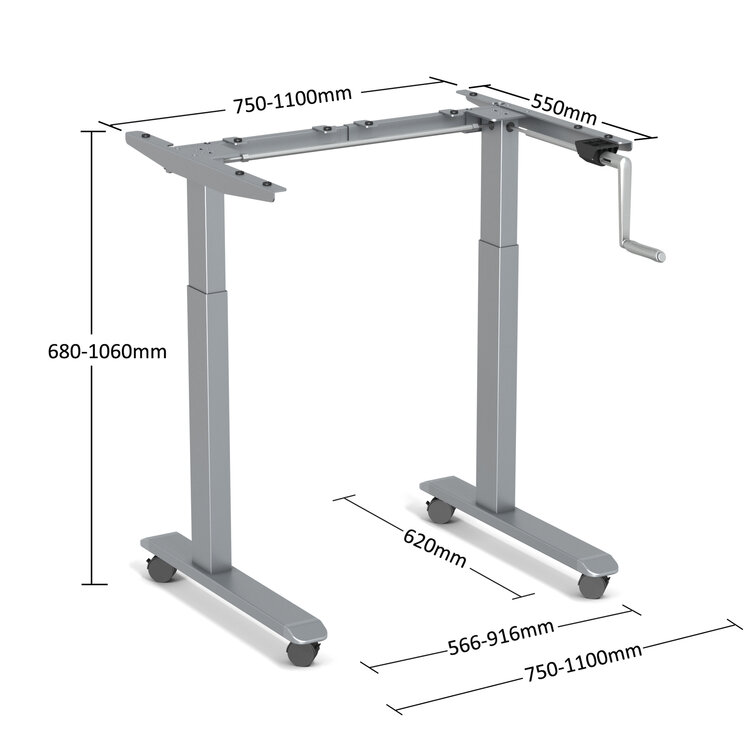 StudyDesk | Klein Handslinger Zit-Sta Bureau