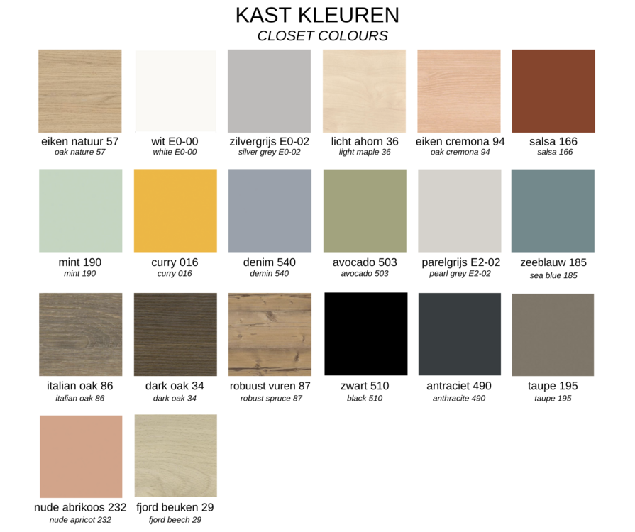 Kast kleuren | Homefit 