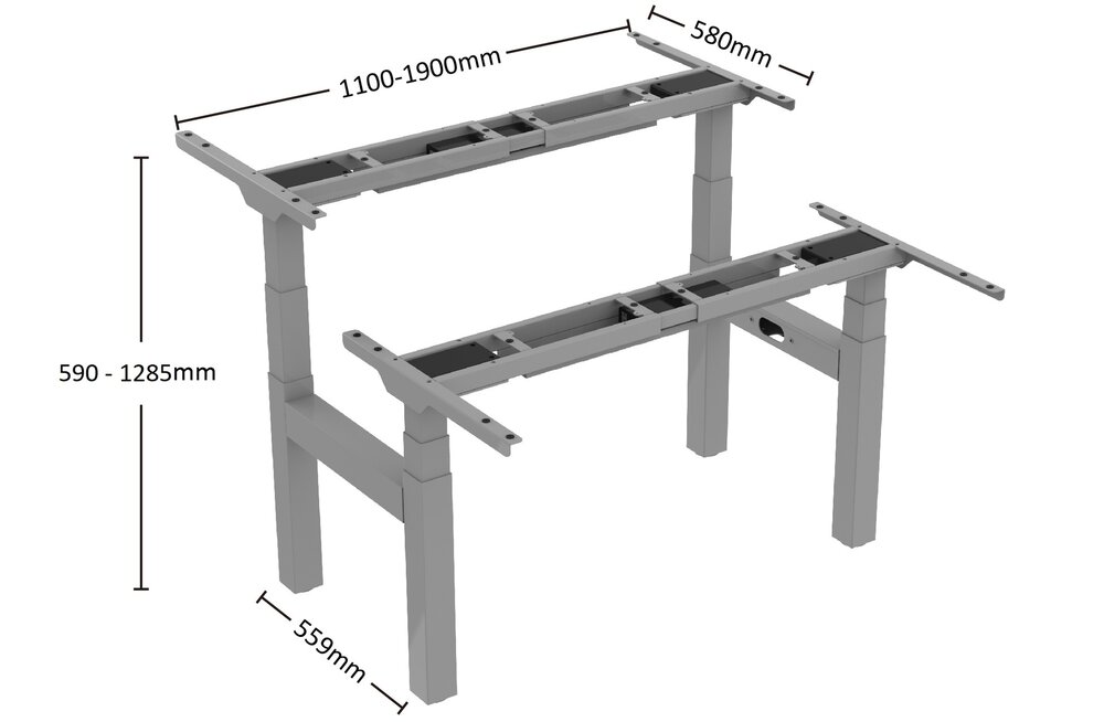 BasicDesk Duo | Elektrisch Zit-Sta Bureau